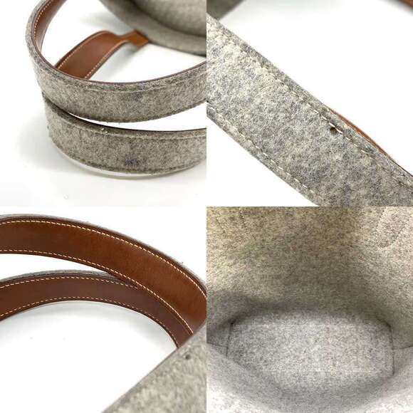 HERMES Gray Leather Tote Bag - Picture 5 of 6